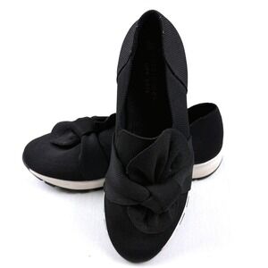 Bernie Mev Shoes Womens Size 40‎ Black Slip On Bow Knit Comfort Platform